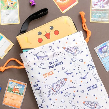 Gather & Knot Drawstring Gift Bags | 20" Large 12" Small | Premium Canvas | Reusable Fabric Wrap for Boys Birthdays, Baby Shower | Space - color: Space