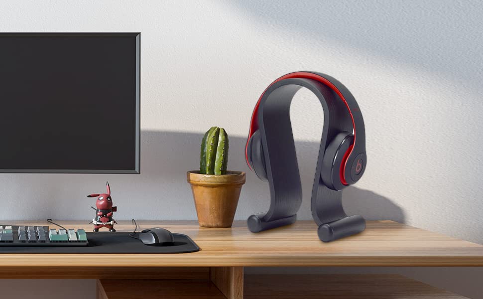 SAMDI Wood Headphone Stand Headset Stand Headphone Holder Universal Gaming Headset Holder - Oak Wood - color: Oak Wood