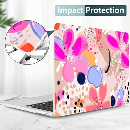 DONGKE Compatible with MacBook Pro 13 inch Case 2024 2023-2020 Release A2338 M2/M1 A2251 A2289 with Retina Display & Touch ID, Plastic Hard Shell & Keyboard Cover & Screen Film - Floral Artistic - color: Floral Artistic D157