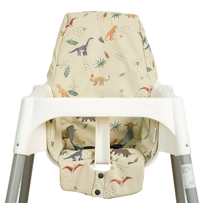 High Chair Cover for Baby High Chair Cushion Compatible with IKEA Antilop Soft and Comfortable HighChair Seat Cover Replacement Waterproof and Easy to Clean, Dinosaur - color: Sandy