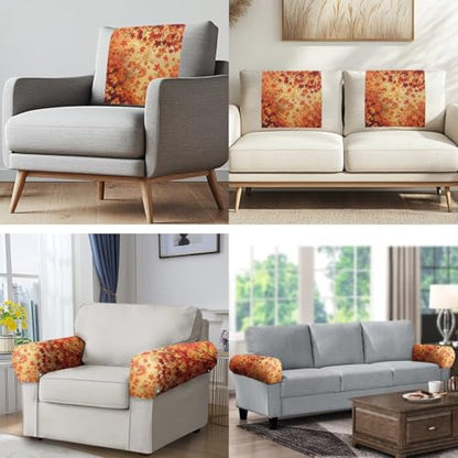 Maple Leaves Headrest Cover for Recliner Furniture Protectors Washable slipcover Couch Chair Headrest Pad Cloth Sofa Back Covers Non Slip Headrest Cover for loveseats,Office Theater Seat - color: Maple Leaves