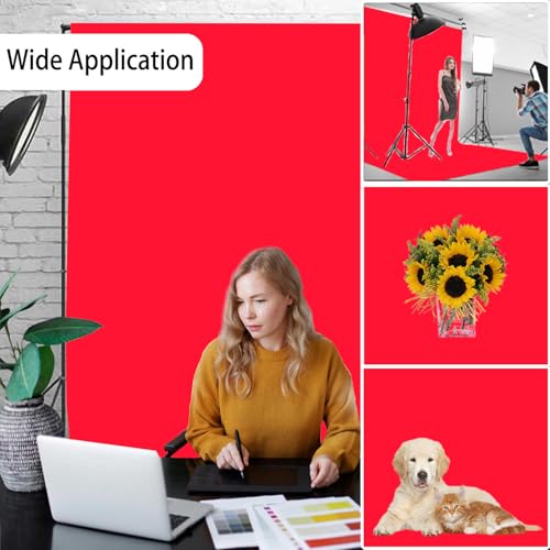 Red Photography Backdrop for Photoshoot, Photo Backdrop Curtain, Perfect Red Backdrops for Party Portrait Photoshoots Video Studio 5FTx7FT - color: Red, size: 5x7 FT