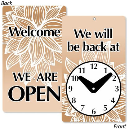 SmartSign Will Be Back/Welcome We are Open Two Sided Be Back Clock Sign (6" x 10") - color: 6" x 10"