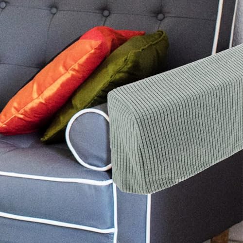 FOMIYES 2pcs Sofa Armrest Covers - Stretch Couch Armrest Protectors for Chairs, Recliners, Dogs & Cats