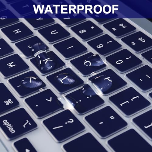 MOSISO Keyboard Cover Skin Compatible with MacBook Air 13.6 inch 2025 M4 A3240/Air 15 inch 2025 M4 A3241/Pro 14 inch 2025 M5 A3434, Navy Blue - color: Navy Blue
