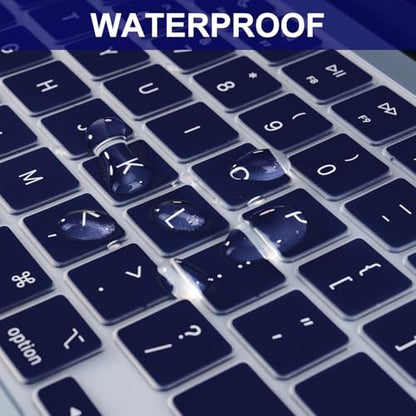 MOSISO Keyboard Cover Skin Compatible with MacBook Air 13.6 inch 2025 M4 A3240/Air 15 inch 2025 M4 A3241/Pro 14 inch 2025 M5 A3434, Navy Blue - color: Navy Blue