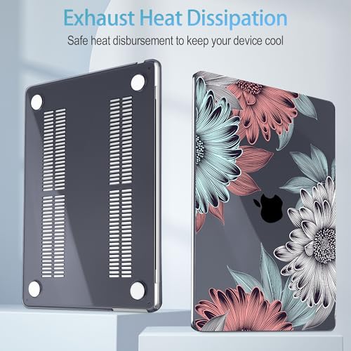 Mektron Case for 2026 MacBook Neo 13-inch A18 Pro chip A3404 Laptop Cover with 13-inch (Diagonal) Liquid Retina Display+ Keyboard Cover+ Screen Protector, Blooming Chrysanthemums - color: Blooming Chrysanthemums