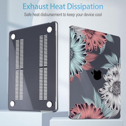 Mektron Case for 2026 MacBook Neo 13-inch A18 Pro chip A3404 Laptop Cover with 13-inch (Diagonal) Liquid Retina Display+ Keyboard Cover+ Screen Protector, Blooming Chrysanthemums - color: Blooming Chrysanthemums