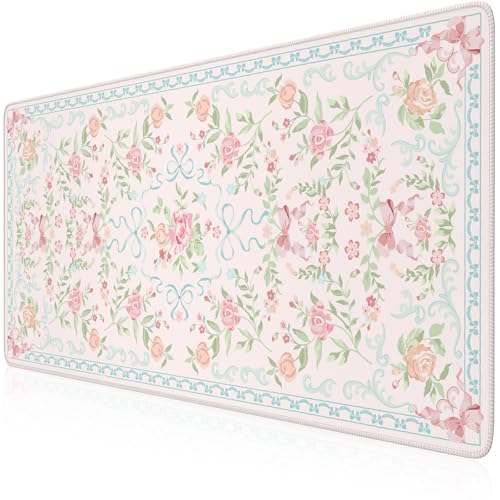 iCasso Computer Pad Blue,Aesthetic Mouse Pad for Laptop,Non-Slip Keyboard Mats for Desktop,Cute Girly Desk Mats with Stitched Edges,Extra Large Desk Cover Protector for Gaming Office Home - color: Blue