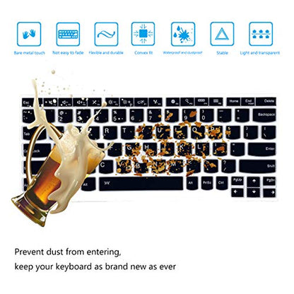 2Pcs Keyboard Cover for 13.3" Lenovo Thinkpad L13 X13, ThinkPad L13 Yoga, Thinkpad X13/X13 Yoga Gen 3/2/1 Thinkpad X380 X390 X395, ThinkPad X230S X240 X240S X250 X260 X270 X280 - color: Black+Clear