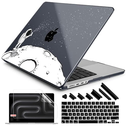 DONGKE Case for MacBook Pro 14 Inch (2026-2021 Release, M5 M4 M3 M2 M1 Pro/Max Chip), Plastic Slim Hard Shell Protective Cover with Keyboard Cover & Screen Protector, Astronaut - color: Astronaut