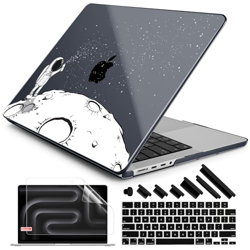 DONGKE Case for MacBook Pro 14 Inch (2026-2021 Release, M5 M4 M3 M2 M1 Pro/Max Chip), Plastic Slim Hard Shell Protective Cover with Keyboard Cover & Screen Protector, Astronaut - color: Astronaut