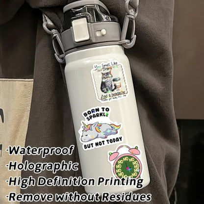 Funny Holographic Stickers for Adults, 150Pcs Sarcastic Stickers Vinyl Hilarious Meme Decals for Kindle Phone Case Bumper Water Bottles Laptops Scrapbook