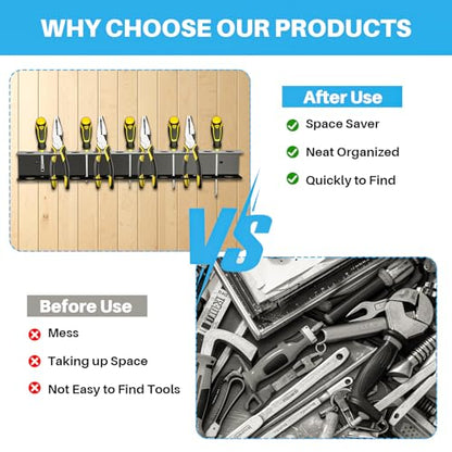 TSUMAZRURE Screwdriver Wall Rack, Screw Driver Holder and Screwdriver Rack, Tool Organizer Rack with Screw Driver Holders Organizers, Wall Mounted Tool Rack for Garage Tool Storage Rack (black)