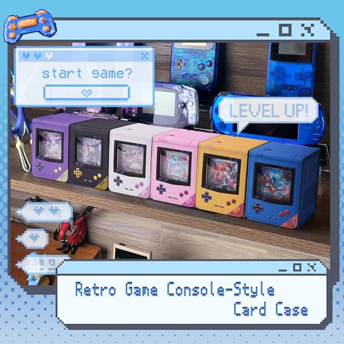 MTG Deck Box with Commander Display, Retro Game Console–Style Deck Case Fit 120 Single Sleeved Cards, PU Leather Magnetic Trading Card Storage Box with 2 Dividers, Compatible with TCG Magic (Yellow) - color: Yellow