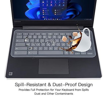 Universal Keyboard Cover Skin Protector for 13.3"-14" Inch Laptop Notebook Ultra Thin Silicone Waterproof Dustproof Keyboard Cover Skin Protector, Clear (13"-14" Universal Laptop Keyboards Covers) - size: 13"-14"