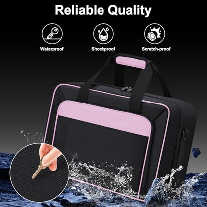 Carrying Case Fit for PS5, Travel Thickened Protective Bag Compatible with Playstation 5 Console, Headset, PS5 Controller, Game Discs, and Gaming Accessories, Pink - color: Pink