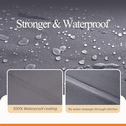 WJ-X3 Stackable Patio Chair Cover Waterproof, 28W x 36D x 45H, Grey, 1-Pack | Heavy Duty, Wind Resistant, 4-6 Stacked Chairs - color: Gray, size: 28W x 36D x 45H, 1-Pack, Stacked Chairs (4-6)