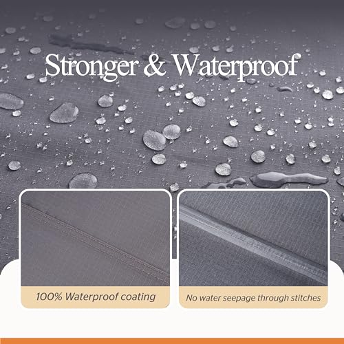 WJ-X3 Grey Patio Chair Covers Heavy Duty, 34" W x 36" D x 36" H, 2 Pack | Waterproof Outdoor Adirondack Covers, Tolix Chairs, PU-Coated Ripstop, Mid-Cinch, Less Wind Lift, Anti-UV Fade Defense - color: Gray, size: 34W x 36D x 36H, 2-Pack, Adirondack Chair