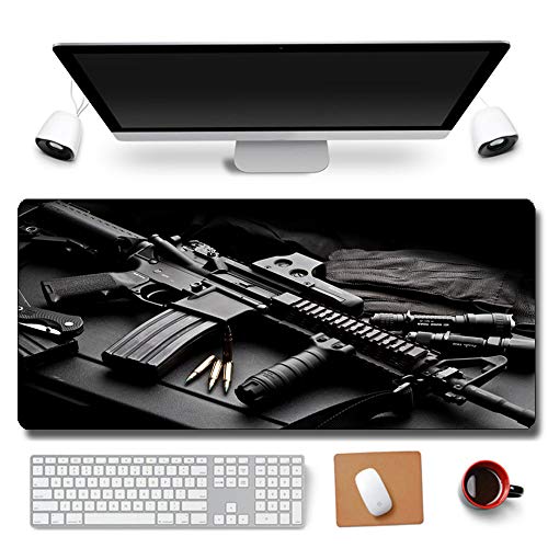 31.5x11.8 Inch Non-Slip Long Extended Large Gaming Mouse Pad with Stitched Edges XL Laptops Keyboard Mouse Mat(AK47) - color: AK47