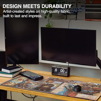 MPCO. Original Large Gaming Desk Mat – 36" x 17" Duraglyde Masterpiece Taimuzu Full Desk Mouse Pad for Smooth Precision – Non-Slip, Washable Extra-Large PC Mouse Pad for Gaming Sessions - color: DuraGlyde Taimuzu