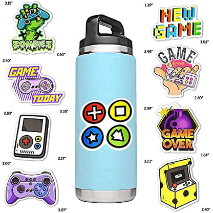 Gaming Stickers, 50Pcs Retro Arcade & Pixel Gamer Waterproof Vinyl Stickers for Water Bottles, Laptop, Party Favors, Classroom Rewards & Gift Pack - style: Game Stickers