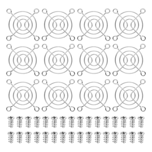 PATIKIL 50mm Fan Finger Grill, 12 Pcs Metal Ventilation Grill Guard Cover with Screws for Industry Workshop Computer Household Refrigerators Air Conditioning, Silver - size: 50mm