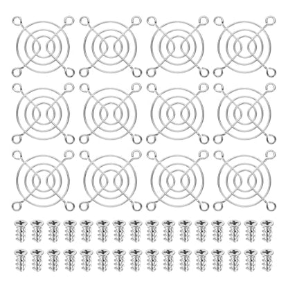 PATIKIL 50mm Fan Finger Grill, 12 Pcs Metal Ventilation Grill Guard Cover with Screws for Industry Workshop Computer Household Refrigerators Air Conditioning, Silver - size: 50mm