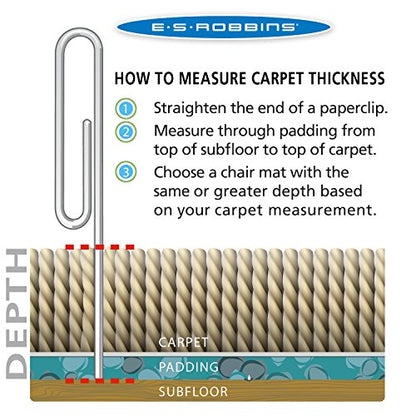 ES Robbins Extra High Pile Carpet ChairMat, Rectangle 60"x72" Beveled Edge - size: Rectangle, style: 60" x 72"