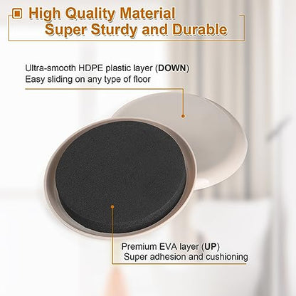 Furniture Sliders for Carpet, 16 PCS - 3.5 Inch Reusable Furniture Movers Sliders, Heavy Duty Furniture Moving Pads for Easily and Safely Move Your Furniture - size: 3.5 inch 16 PCS