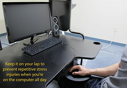 MOJO Beanbag Ergonomic Mousepad - Comfortable Mouse Pad for Sofa, Bed, Lap, Couch, and Anywhere Else (Black Leather) - color: Black Leather