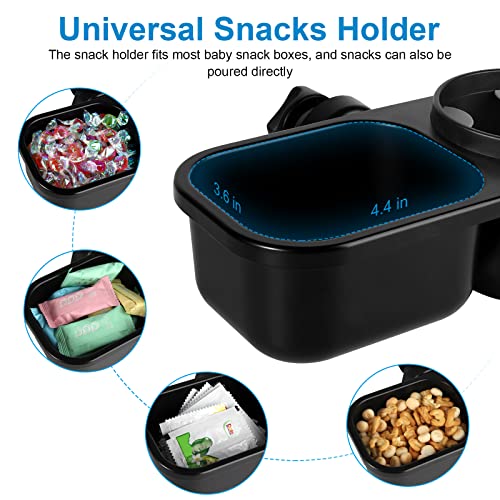 Accmor Stroller Cup Holder with Tray, Universal Cup Holder Tray for Uppababy Nuna Doona Strollers, Bottle Drinks Holder for Stroller, Wheelchair, Walker - style: Tray-2 in-1-Black