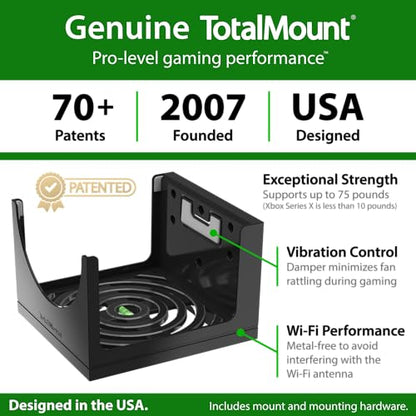 TotalMount – Wall Mount for Xbox Series X – Prevents Your Xbox from Falling by Securing Each Side (Standard Bundle: Wall Mount) - size: Standard Bundle: Wall Mount
