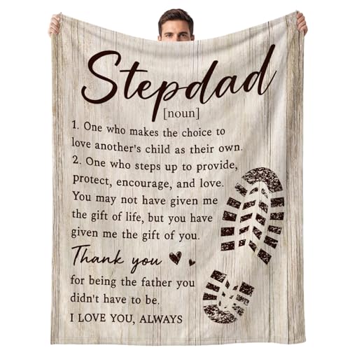 Step Dad Gifts, Soft Flannel Stepdad Blanket, Fathers Day Christmas Birthday Gifts for Stepdad Bonus Dad Step Father Present - 50’’ x 60’’ - color: Step Dad