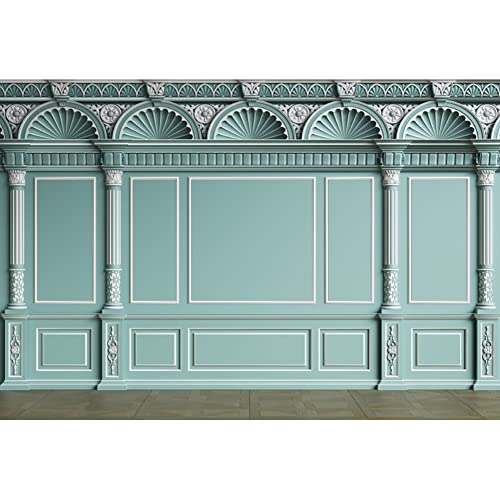 5x3ft Ancient Palace Backdrops for Party Celandine Green Wall Background Royal Palace Pillars Columns Photography Backdrop Wedding Birthday Baby Shower Decorations Kids Graduate Photo - color: celandine green, size: 5x3ft