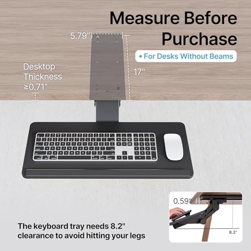 PEGZONE Keyboard Tray Under Desk Slide Out, 25 x 11 inch, Black | with Storage Drawer, Height Adjustable Swivel Tilt, Ergonomic Under Desk Mount Keyboard & Mouse Holder for Gaming Home Office