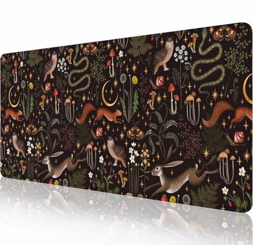 Gaming Large Mouse Pad with Stitched Edges, Desk Mat, Extended Keyboard Pad, Non-Slip Rubber Base Desk Pad for Keyboard and Mouse, 31.5X11.8 inch, Fairy Forest Pattern - color: Fairy Forest Pattern, size: 31.5L x 11.8W inches