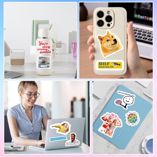 337PCS Funny Meme Stickers Pack, Waterproof Vinyl Decals, No Repeats | Sarcastic stickers for laptops, water bottles, phones, Kindles, journals, scrapbooks, skateboards, luggage, bumpers and more.