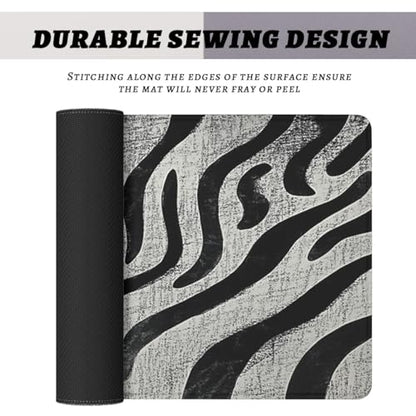 Black Cat Gaming Mouse Pad Cartoon Zebra Large Gaming Mouse Mat with Stitched Edges,Non-Slip Waterproof Rubber Base Office Computer Keyboard Laptop 31.5"x11.8" - color: Cartoon Zebra Cat, size: 31.5L x 11.8W inches