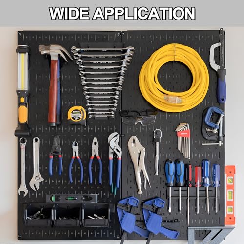 80 Pack 2/4/6/8 inch Heavy Duty Pegboard Hooks,Extra Thick 1/4" Black Peg Board Hooks for Hanging, Pegboard Accessories for Garage, Kitchen, Gym, Store Wall Organizer - size: 2/4/6/8inch- 80pcs (Heavy duty)