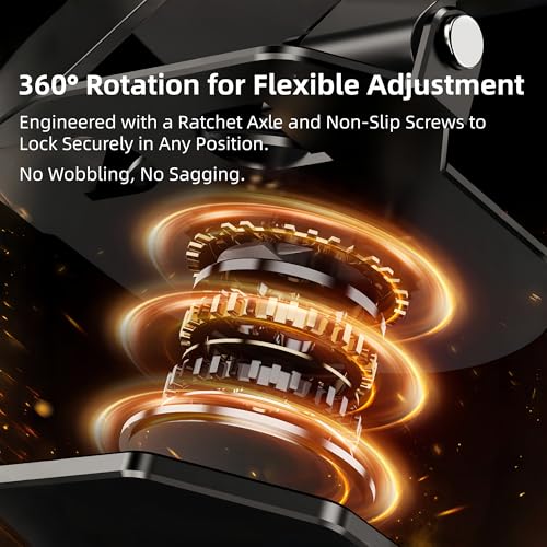 360° Rotatable & Adjustable Metal Tablet Stand for Desk, Foldable & Portable Tablet Holder, Compatible with iPad Pro/Air, iPhone, Universal Use for Office/Movie/Studying/Drawing/Gaming, Black - color: Two-Tone Stand - Black