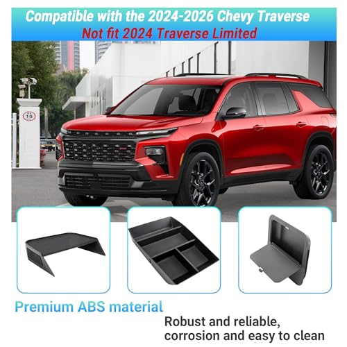 Center Console Organizer Compatible with 2024-2026 Chevy Traverse Accessories, Divider Compartment Tray＆Console Bottom Storage Box＆Armrest Hidden Insert Tray (Not fit 2024 Traverse Limited) - size: Center Console Organizer Set (3PC)