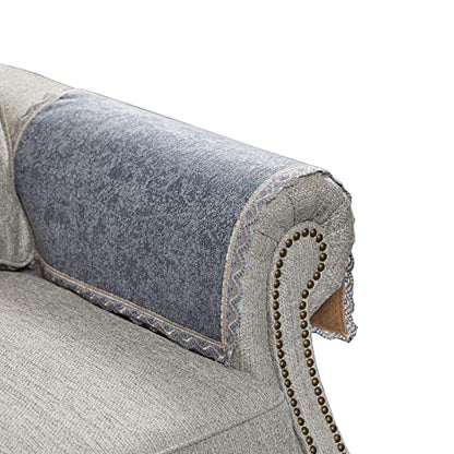 MINJIATEX Couch arm Covers,Non-Slip lace Sofa arm Covers Set of 2 Washable Sofa armrests Covers for Living Room Recliner Chair arm Cover Protectors for Leather Sofa armrest slipcover (GYDF-Grey) - color: Gydf-grey