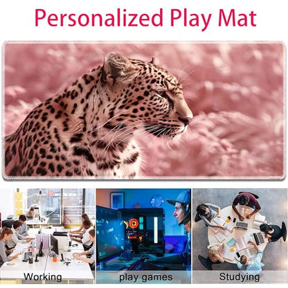 MTG Playmat, Smooth Surface Game Play Pad MTG TCG 24 x 14 inch with Storage Bag, Non-Slip Mouse Pad Card Fighting Game, Pink Panther - color: Pink Panther