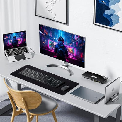 ALOANES Large Gaming Mouse Pad Keyboard Mat with Non-Slip Rubber Base | Black 2PC Desk Mat Mousepad for Computer Gamer Office Home XL 31.5"x11.81"x0.12" - color: 00- Black, size: 2PC XL(31.5" x 11.8")