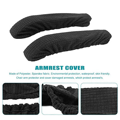 Kakalote Stretchable Office Chair Armrest Covers, 1Pairs Removable Arm Rest Slipcovers Elastic Arm Covers Protectors for Office, Desk, Gaming Chairs(Dark Green-No Padding) - color: Dark Green