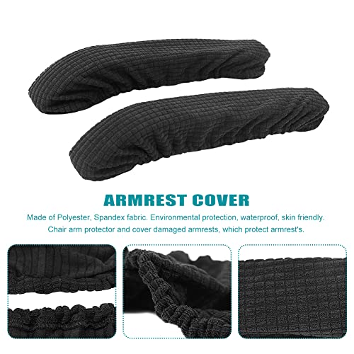 Kakalote Stretchable Office Chair Armrest Covers, 1Pairs Removable Arm Rest Slipcovers Elastic Arm Covers Protectors for Office, Desk, Gaming Chairs(Navy Blue-No Padding) - color: Navy Blue