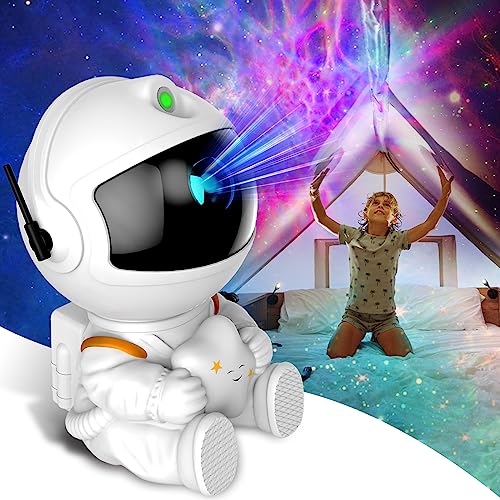 Astronaut Galaxy Projector, Star Projector Galaxy Light, Night Light for Kids, Nebula Ceiling LED Lamp, Room Decor, with Timer and Remote, Gifts for Birthdays - color: White