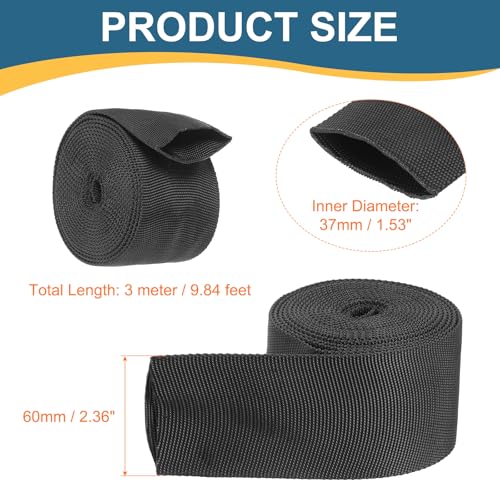 HARFINGTON Nylon Protective Hose Sleeve 1.5" ID 10FT Cable Cover Sheath Hydraulic Hose Protector Wrap for Welding Cord Tig Torch Hydraulic, Black - size: 1.5" ID 10FT