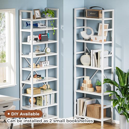 SUPERJARE Triple Bookshelf, Bookcase with 14 Open Display Shelves, Wide Book Shelf Book Case for Home & Office, 5 Tier, White - color: White, size: 5 Tier